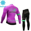 Kind Fietskleding (Wielershirt Lange Mouw + Fietsbroek Lang) 2017 Astana Pro Team N003 Winter Thermal Fleece